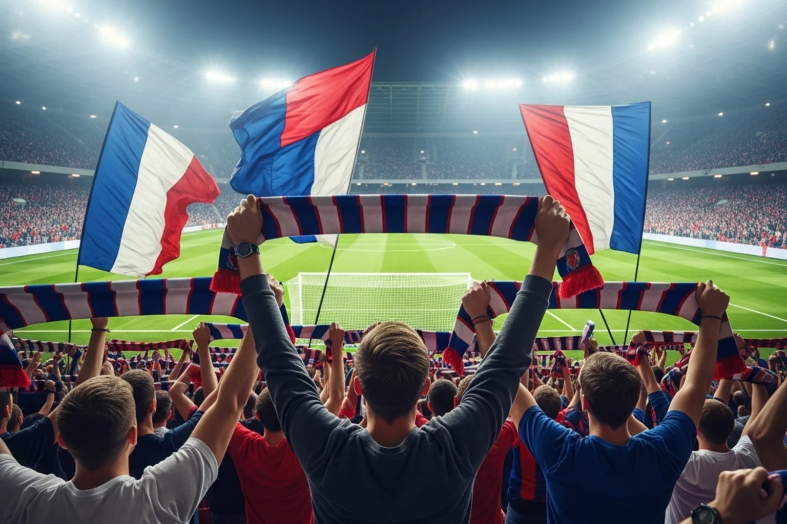 Norske fans feirer på VM 2026 tribunen